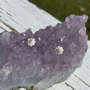 Pure sterling silver flower earrings